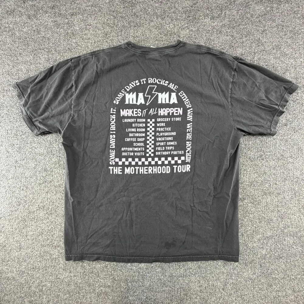 Mama Tour Comfort Colors Shirt Womens 2XL Gray Motherhood Mom Life Oversize Gym